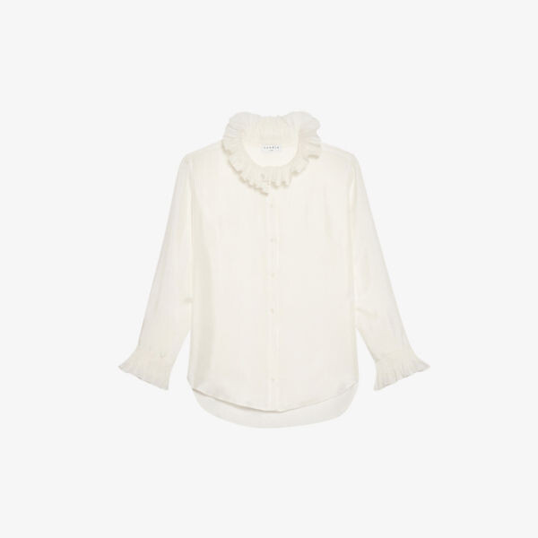 Шелковая рубашка Haby с оборками на воротнике Sandro, цвет naturels
Шелковая рубашка Haby с оборками на воротнике Sandro, цвет naturels