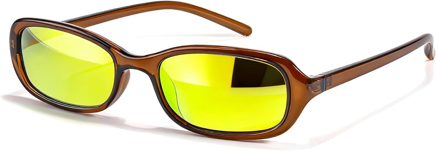 Солнцезащитные очки FancyPink Polarized Retro Oval для женщин, маленькие, стильные, в винтажном стиле 90-х, модные, узкие, в стиле Y2k, с зеркальными линзами, A12-brown Gold
Солнцезащитные очки FancyPink Polarized Retro Oval для женщин, маленькие, стильные, в винтажном стиле 90-х, модные, узкие, в стиле Y2k, с зеркальными линзами, A12-brown Gold