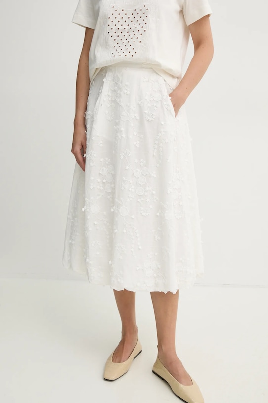 Хлопковая юбка Fiamma Munthe, белый 
Хлопковая юбка Fiamma Munthe, белый