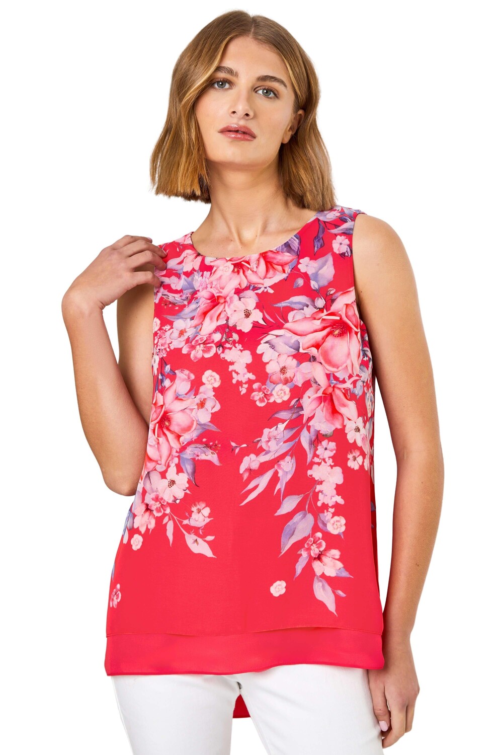 Шифоновый топ с цветочным принтом Roman, красный
Шифоновый топ с цветочным принтом Roman, красный