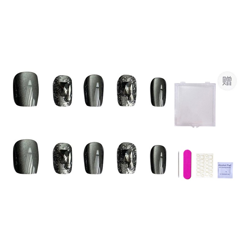 ORANOT Черные готические накладные ногти cat eye с эффектом brightening elegance, премиальные, усиленные, съемные, средняя лесенка, 24mm
ORANOT Черные готические накладные ногти cat eye с эффектом brightening elegance, премиальные, усиленные, съемные, средняя лесенка, 24mm