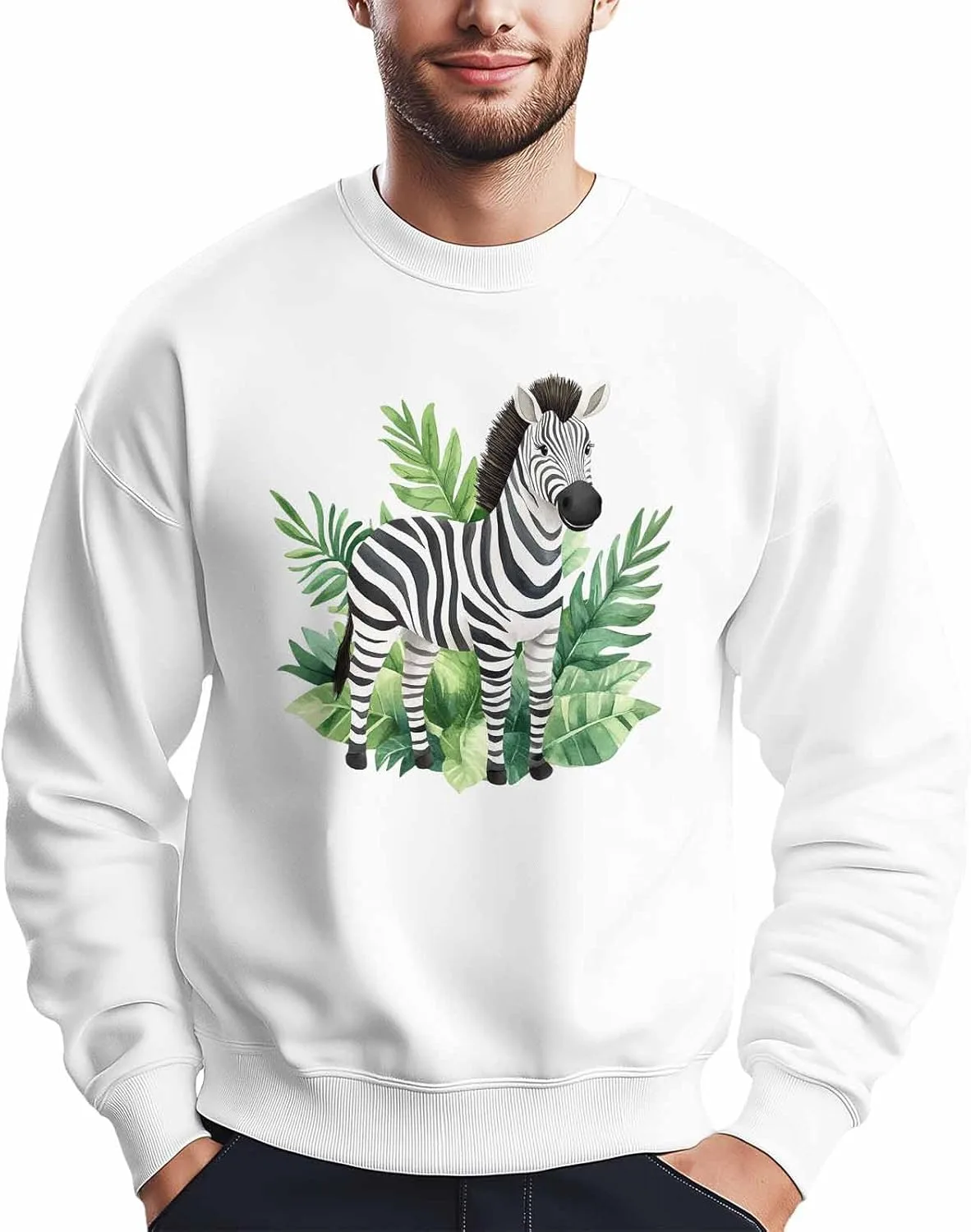 Мужской свитшот с принтом "Zebra Monstera Leaves", лонгслив Winvebermior
Мужской свитшот с принтом "Zebra Monstera Leaves", лонгслив Winvebermior