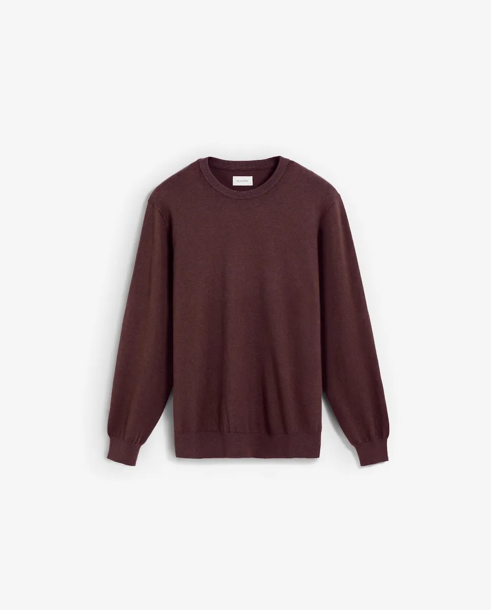 Мужской свитер с длинными рукавами с вышитым на груди черепом в тон Scalpers, темно-коричневый
Мужской свитер с длинными рукавами с вышитым на груди черепом в тон Scalpers, темно-коричневый