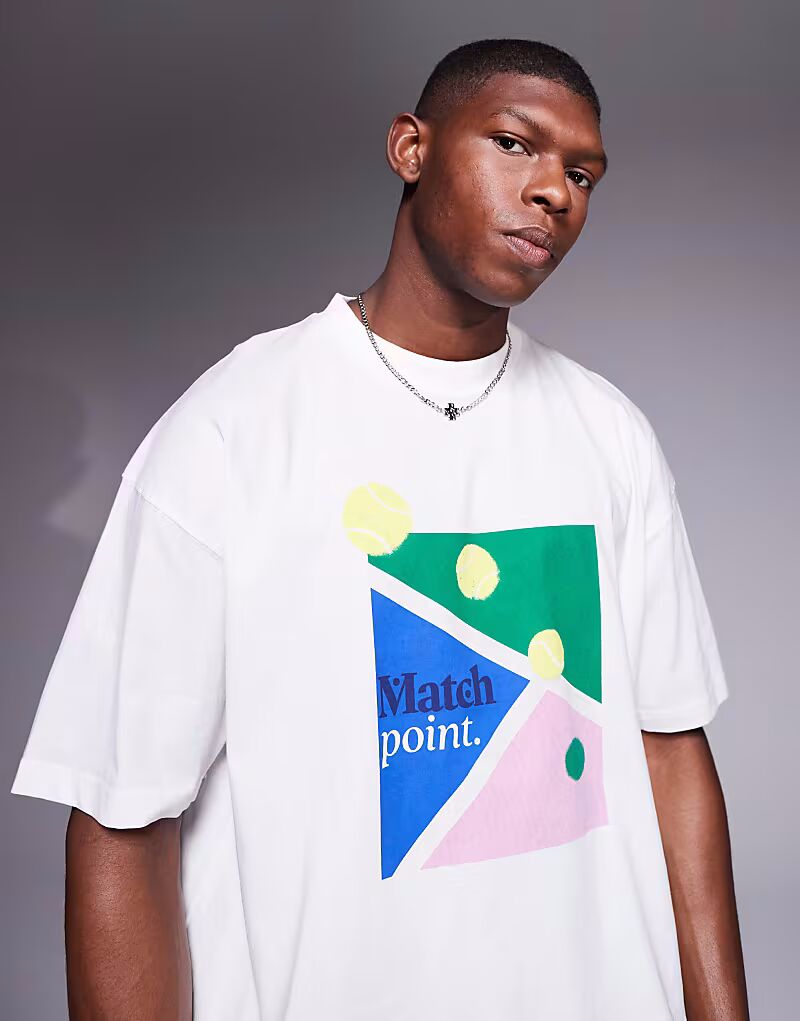 Футболка свободного кроя ASOS DESIGN с принтом теннисиста спереди белого цвета
Футболка свободного кроя ASOS DESIGN с принтом теннисиста спереди белого цвета