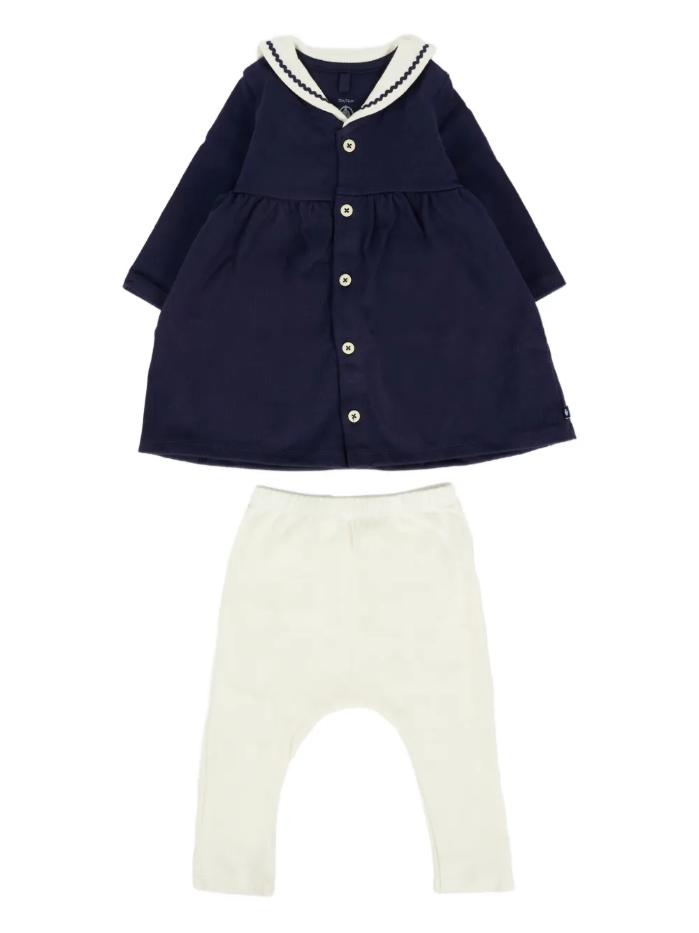 Комплект из платья с матросским воротником и легинсов Petit Bateau, синий
Комплект из платья с матросским воротником и легинсов Petit Bateau, синий