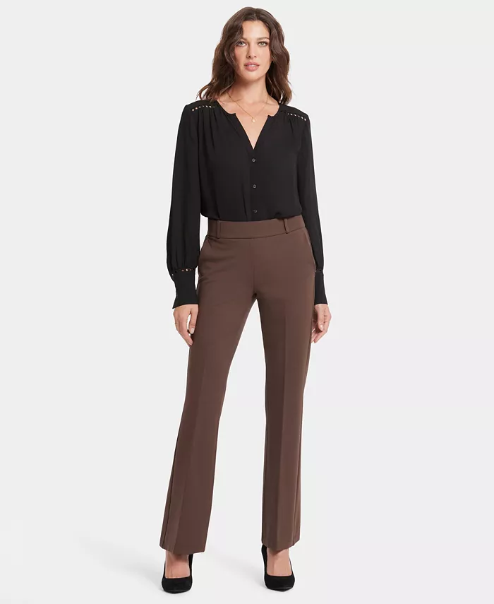 Женские расклешенные брюки с застежкой-молнией NYDJ, коричневый
Женские расклешенные брюки с застежкой-молнией NYDJ, коричневый