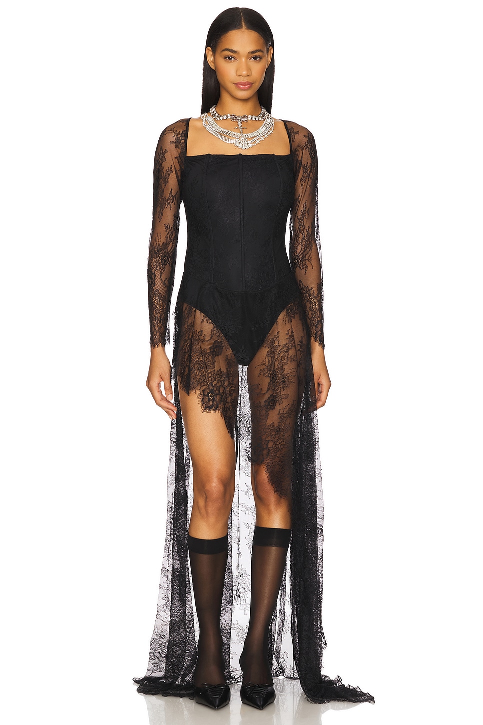 Асимметричное платье с корсетом на шнуровке Kim Shui, black 
Асимметричное платье с корсетом на шнуровке Kim Shui, black