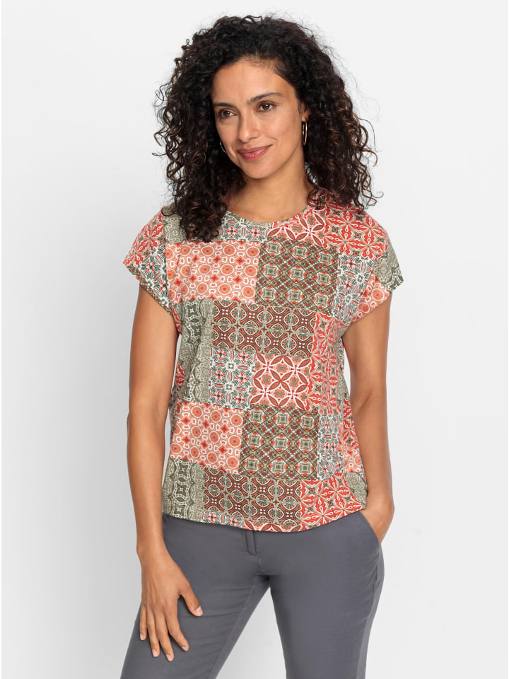 Футболка с круглым вырезом с принтом цвета папайи и хаки WITT WEIDEN
Футболка с круглым вырезом с принтом цвета папайи и хаки WITT WEIDEN