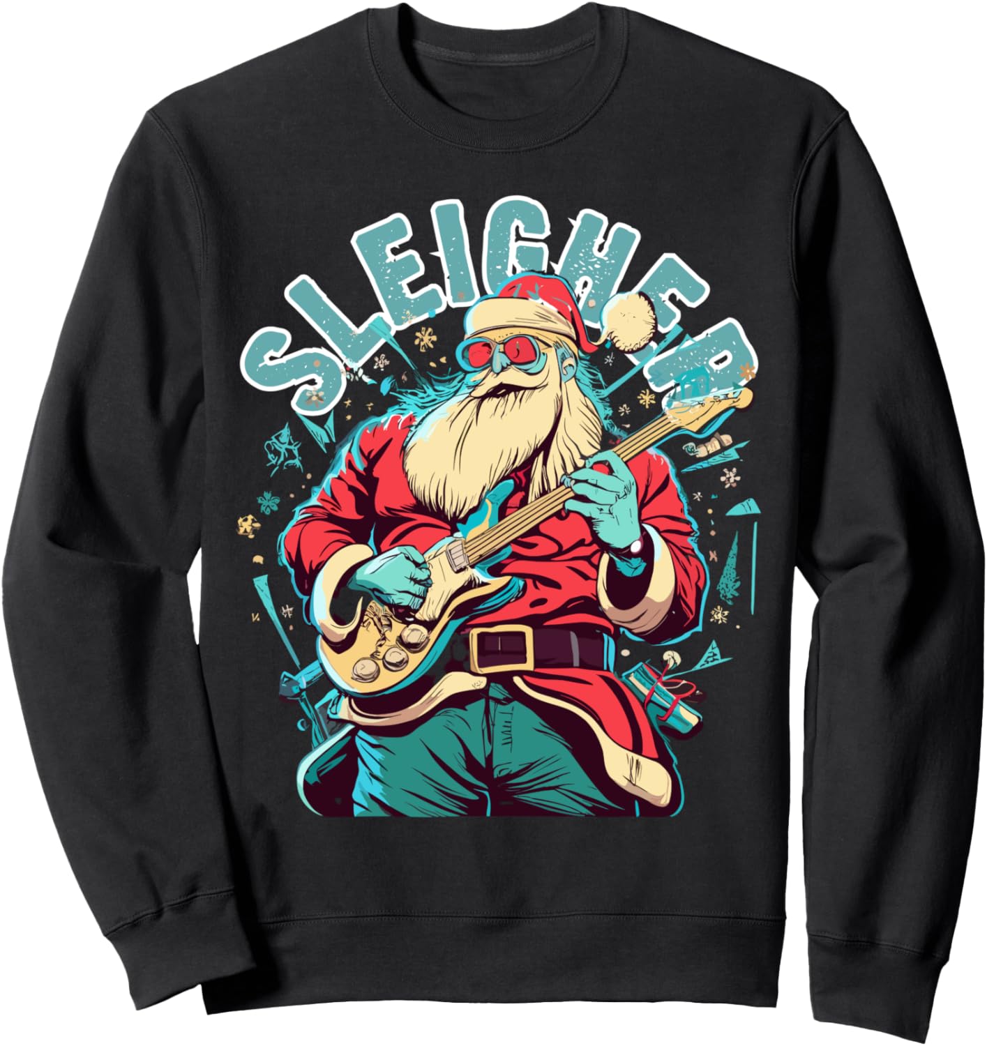 Толстовка с изображением Санта-Клауса и гитары на рождественских санях Sleigher Christmas Gifts, черный
Толстовка с изображением Санта-Клауса и гитары на рождественских санях Sleigher Christmas Gifts, черный
