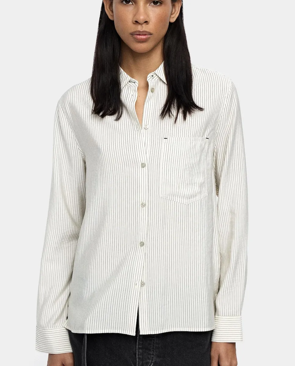 Женская рубашка с длинным рукавом в дипломатическую полоску Parfois, белый/черный
Женская рубашка с длинным рукавом в дипломатическую полоску Parfois, белый/черный