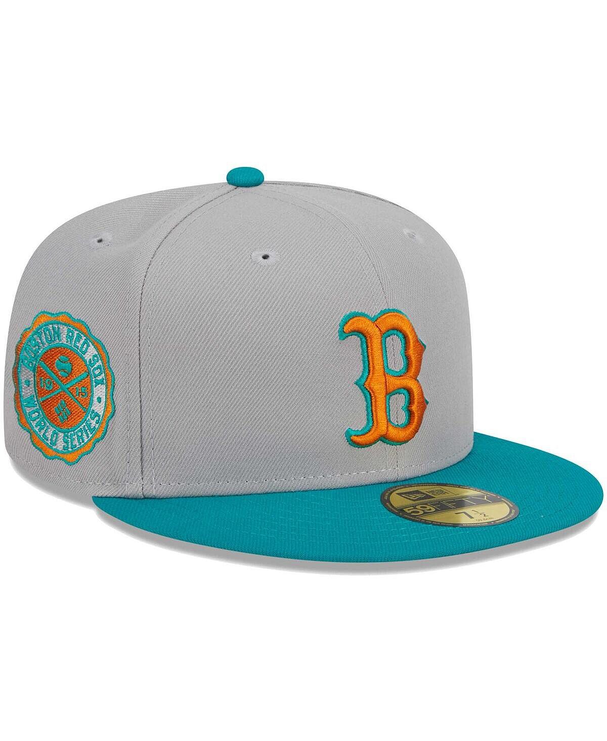 Мужская серо-бирюзовая шляпа Boston Red Sox 59FIFTY New Era 
Мужская серо-бирюзовая шляпа Boston Red Sox 59FIFTY New Era