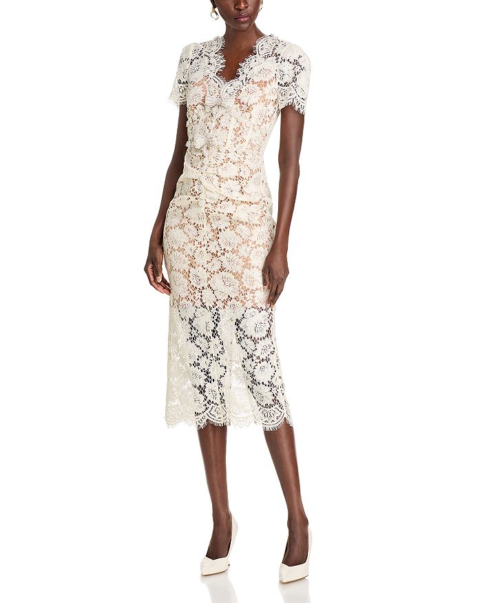Платье миди с изысканным кружевным декором Self-Portrait, слоновая кость/кремовый
Платье миди с изысканным кружевным декором Self-Portrait, слоновая кость/кремовый