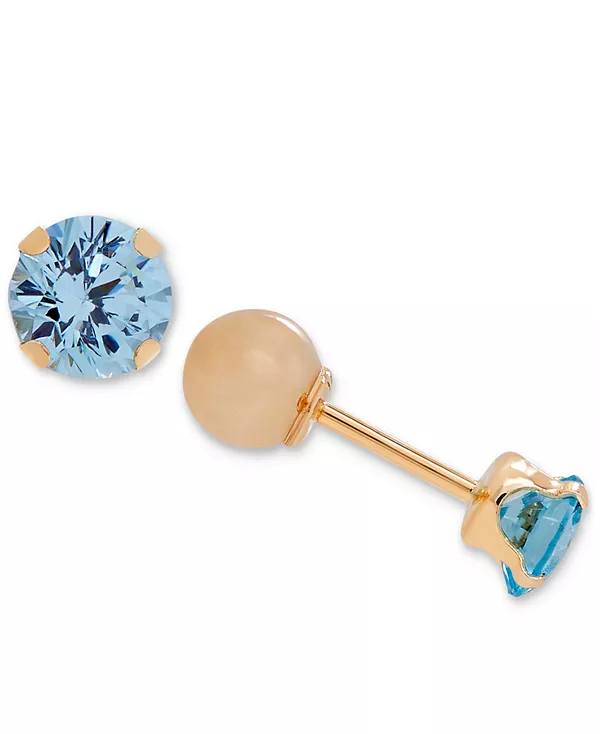 Детские двусторонние серьги с кубическим цирконием из 14-каратного золота Macy'S, march
Детские двусторонние серьги с кубическим цирконием из 14-каратного золота Macy'S, march