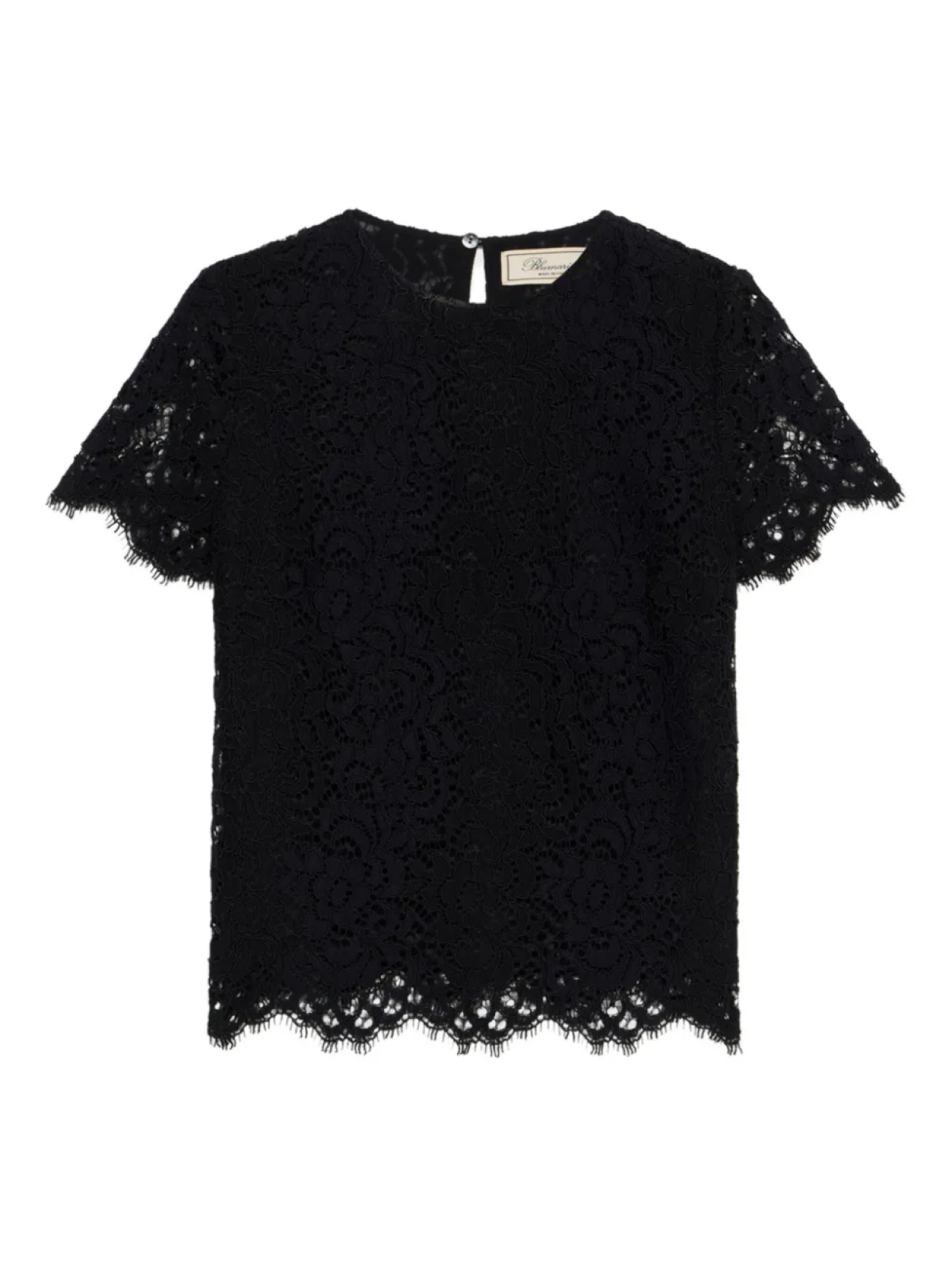 Футболка с короткими рукавами и кружевной отделкой Blumarine, черный
Футболка с короткими рукавами и кружевной отделкой Blumarine, черный