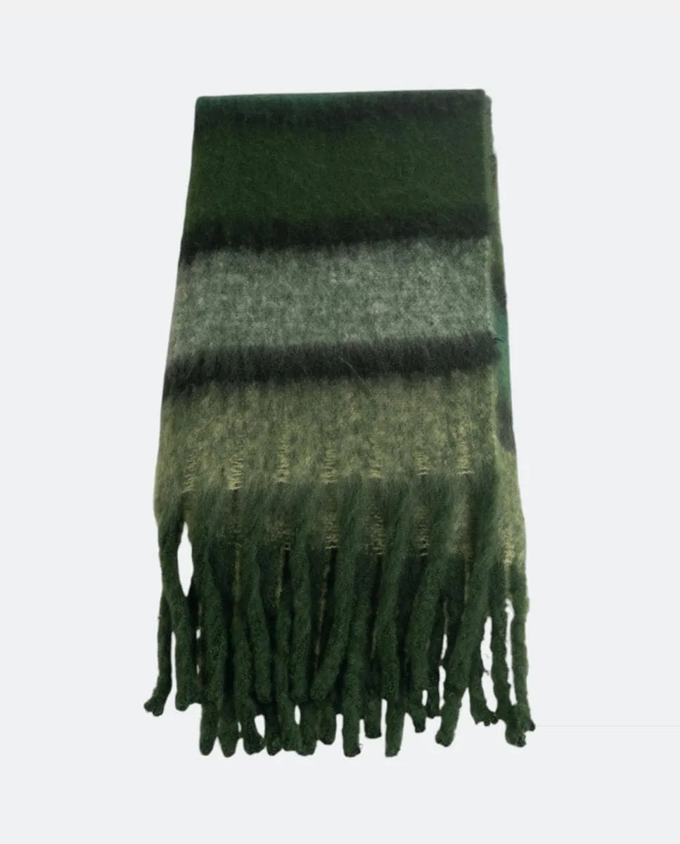 Прямоугольный шерстяной шарф в полоску Kbas, зеленый
Прямоугольный шерстяной шарф в полоску Kbas, зеленый