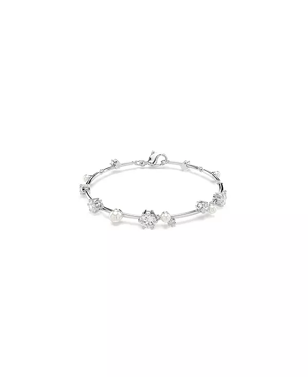 Теннисный браслет Constella с круглыми огранками и белым родиевым покрытием Swarovski, white
Теннисный браслет Constella с круглыми огранками и белым родиевым покрытием Swarovski, white