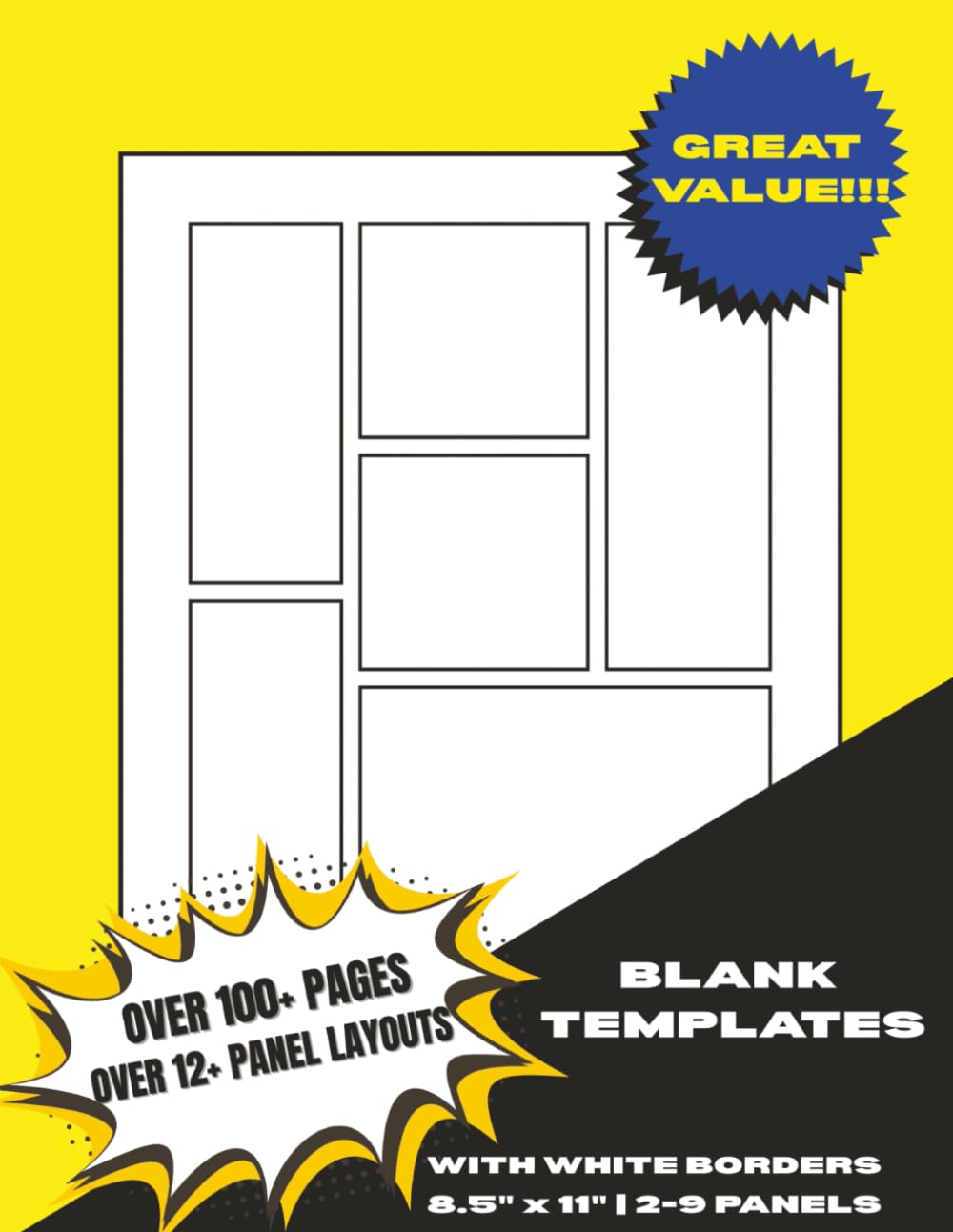 BLANK TEMPLATES FOR COMICS | WHITE BORDERS: Create Your Own ComicBook 120 Pages, 8.5” x 11”, 15 Unique Panel Layouts - Anime, Manga, Superheroes, ... and Adults | Beginners Advanced Experienced
BLANK TEMPLATES FOR COMICS | WHITE BORDERS: Create Your Own ComicBook 120 Pages, 8.5” x 11”, 15 Unique Panel Layouts - Anime, Manga, Superheroes, ... and Adults | Beginners Advanced Experienced