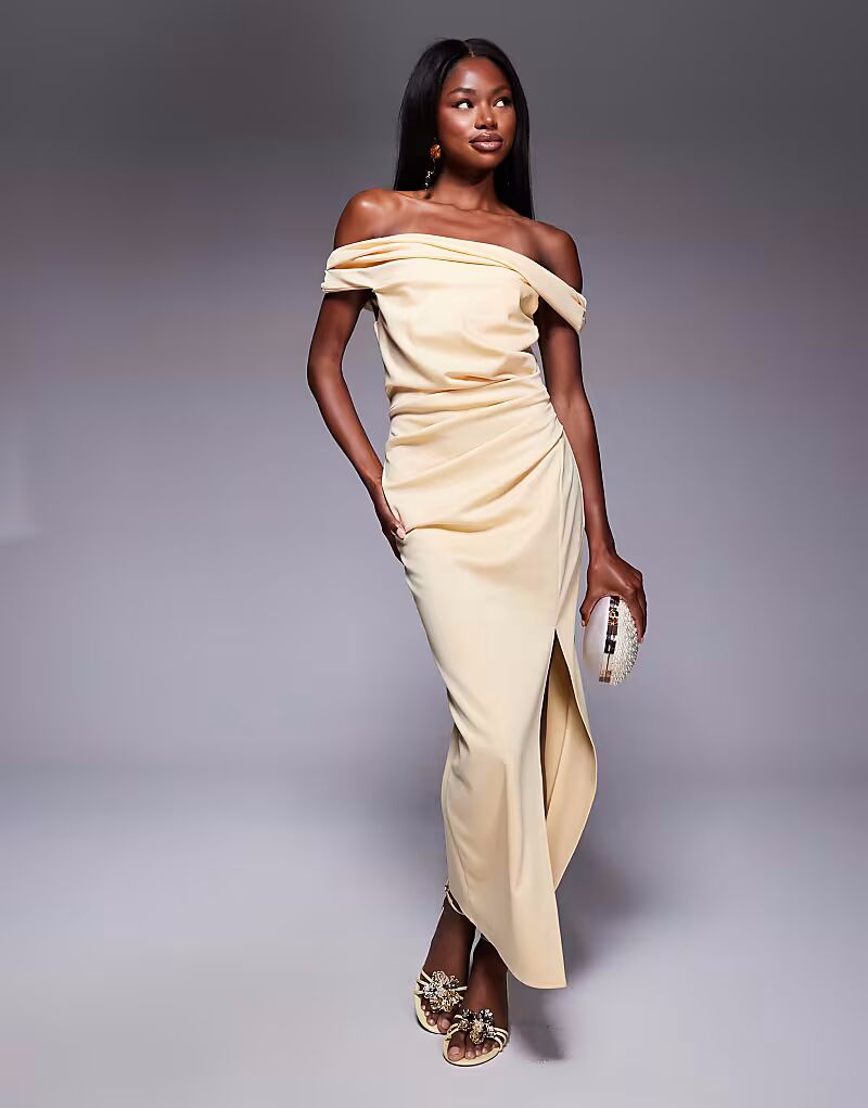 Платье миди Twist Bardot Boydcon светло-желтого цвета Asos Design
Платье миди Twist Bardot Boydcon светло-желтого цвета Asos Design