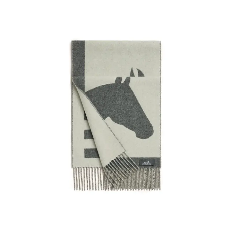 Вязаный шарф унисекс Hermes, серый/белый
Вязаный шарф унисекс Hermes, серый/белый