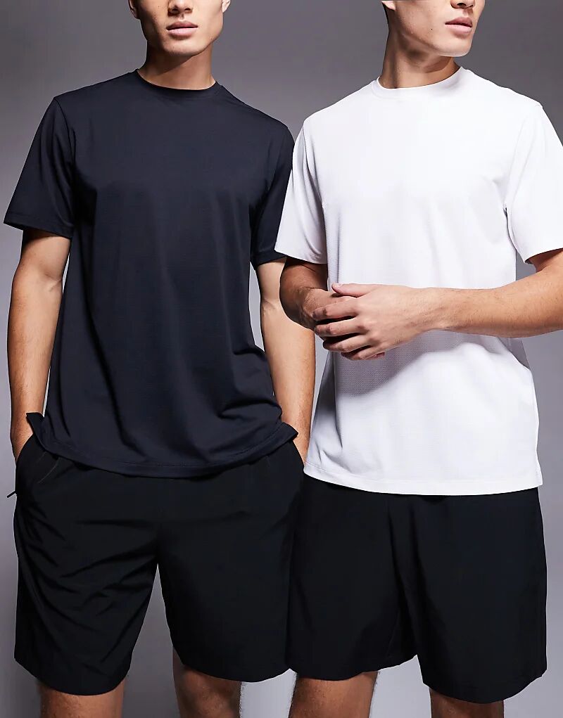 Тренировочная футболка Icon с быстросохнущими вещами, комплект из 2 пар черного и белого цветов ASOS 4505
Тренировочная футболка Icon с быстросохнущими вещами, комплект из 2 пар черного и белого цветов ASOS 4505