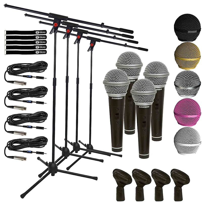 Динамический микрофон Samson Handheld Dynamic Karaoke Microphone Vocal DJ PA Mic w Stand & Cables 4 Pack
Динамический микрофон Samson Handheld Dynamic Karaoke Microphone Vocal DJ PA Mic w Stand & Cables 4 Pack
