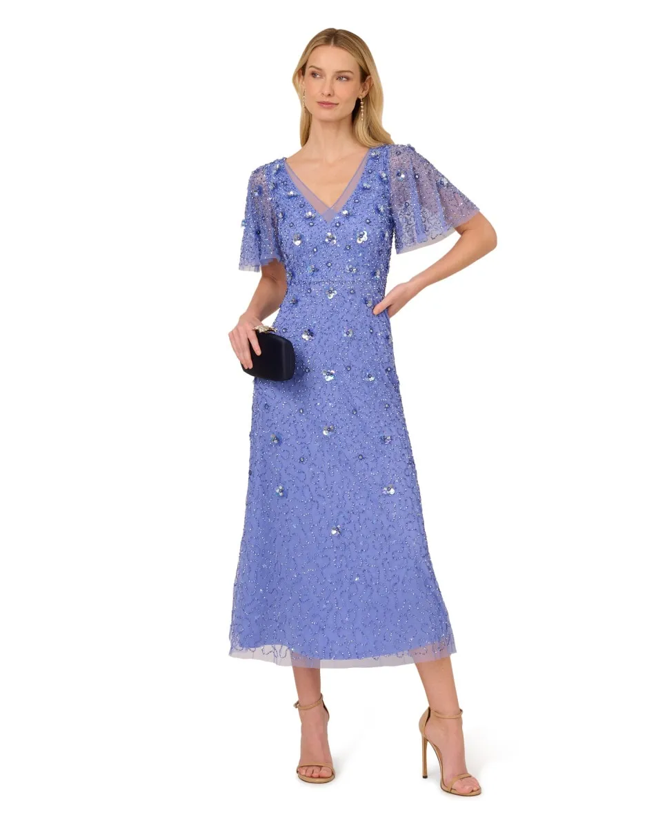 Платье с пайетками и V-образным вырезом Adrianna Papell, синий
Платье с пайетками и V-образным вырезом Adrianna Papell, синий