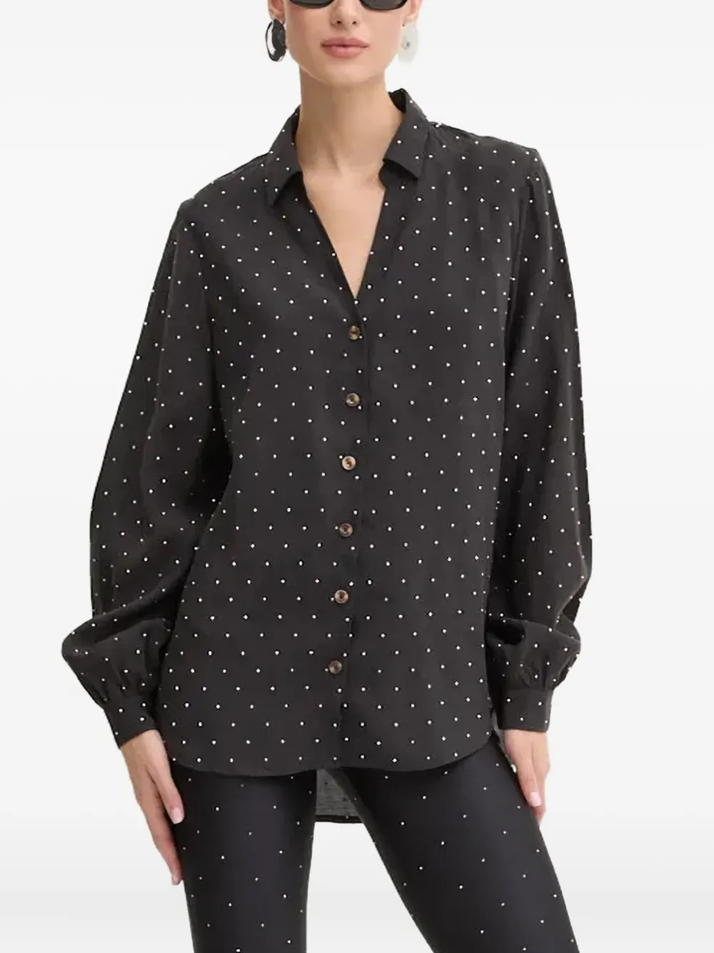 Декорированная рубашка с длинными рукавами NEVER FULLY DRESSED, черный 
Декорированная рубашка с длинными рукавами NEVER FULLY DRESSED, черный