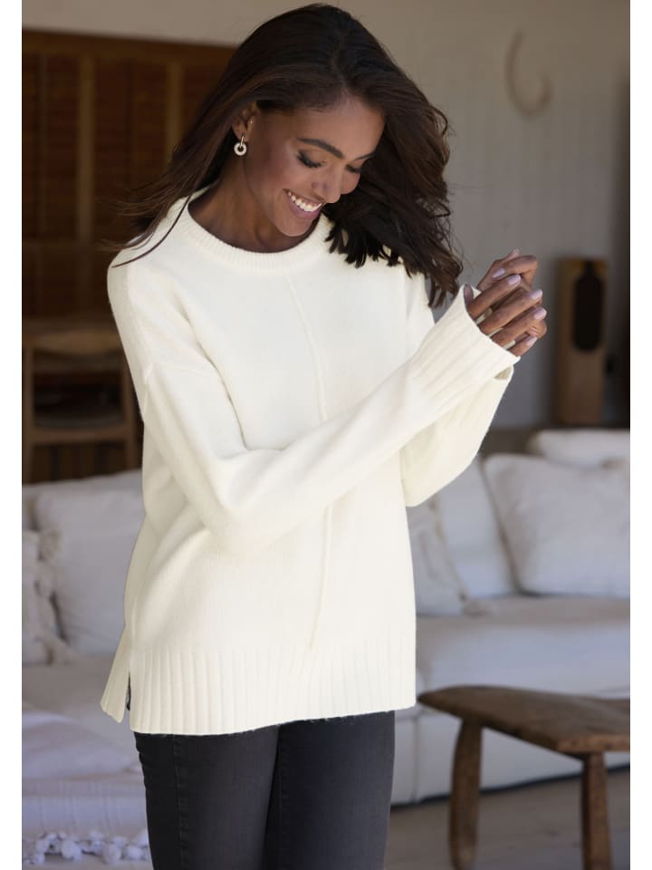 Кремовый свитер с круглым вырезом LASCANA
Кремовый свитер с круглым вырезом LASCANA