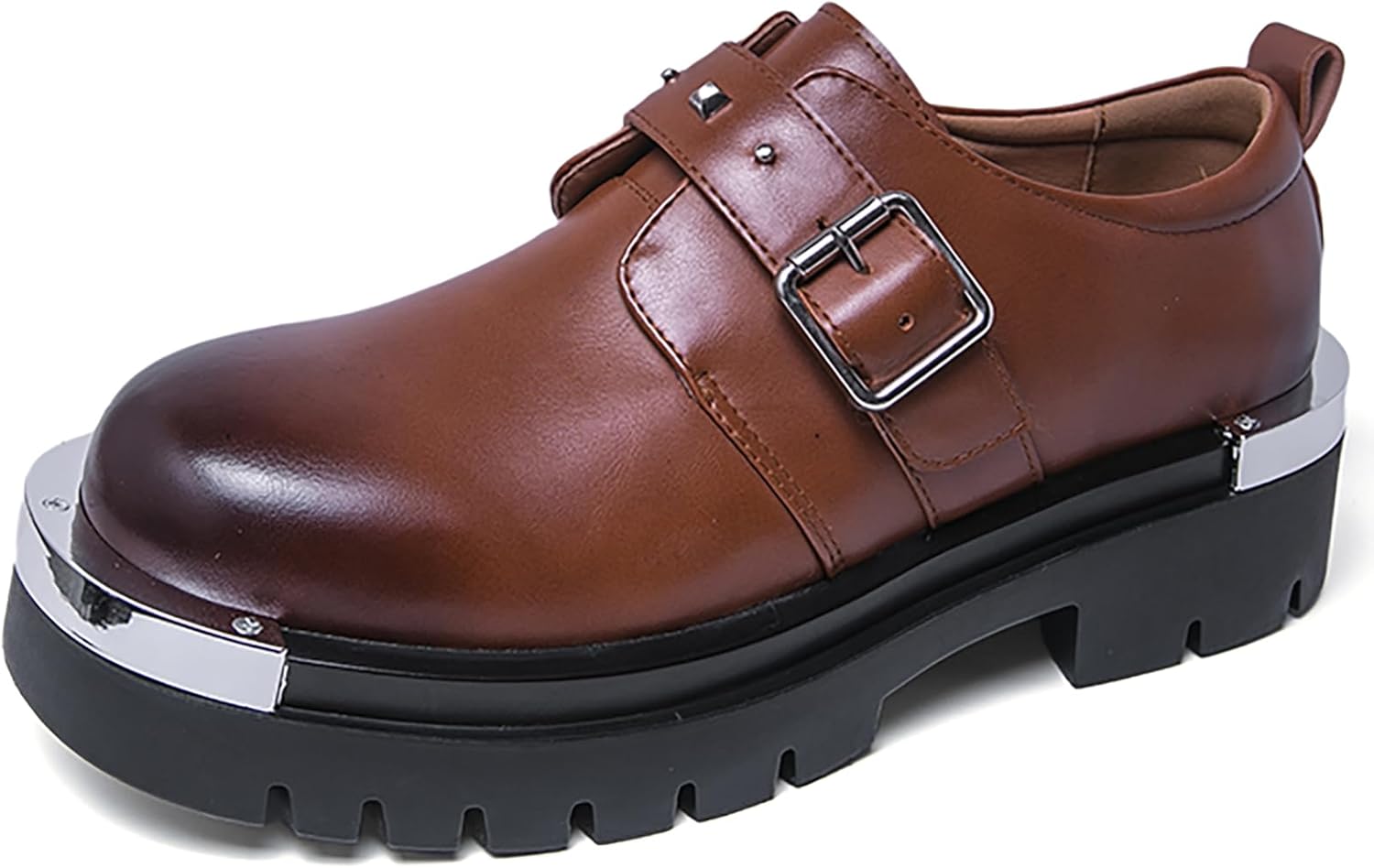 Мужские кожаные оксфорды с металлической пластиной на платформе, классические с широким носком, регулировка пряжки, деловые туфли с нескользящей подошвой, удобным массивным каблуком, подъемные дерби Qeosnbx, коричневый
Мужские кожаные оксфорды с металлической пластиной на платформе, классические с широким носком, регулировка пряжки, деловые туфли с нескользящей подошвой, удобным массивным каблуком, подъемные дерби Qeosnbx, коричневый