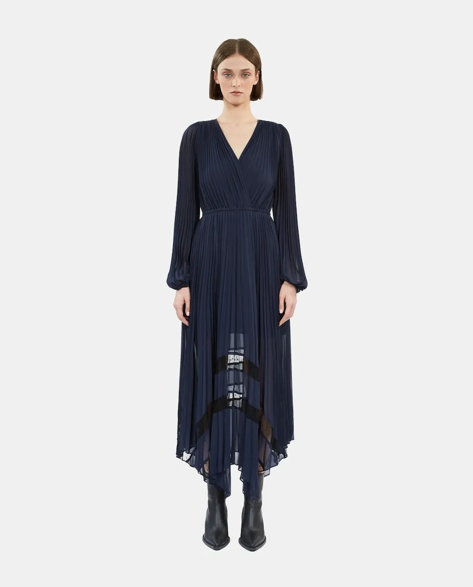 Длинное плиссированное платье макси с длинными рукавами The Kooples, тёмно-синий
Длинное плиссированное платье макси с длинными рукавами The Kooples, тёмно-синий