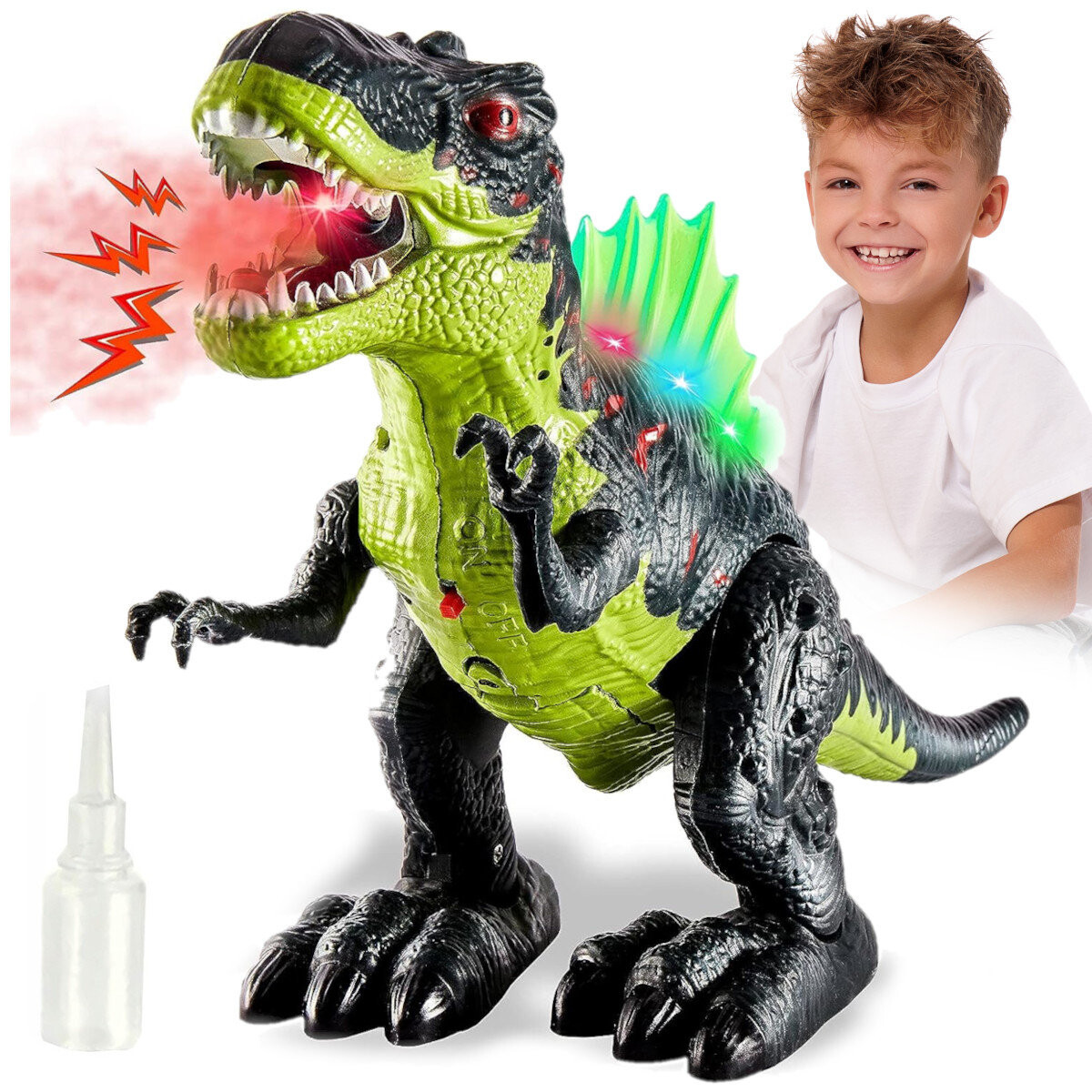 Интерактивный динозавр Ти-рекс светится, рычит, ходит, дышит паром Z639 Nobo Kids
Интерактивный динозавр Ти-рекс светится, рычит, ходит, дышит паром Z639 Nobo Kids