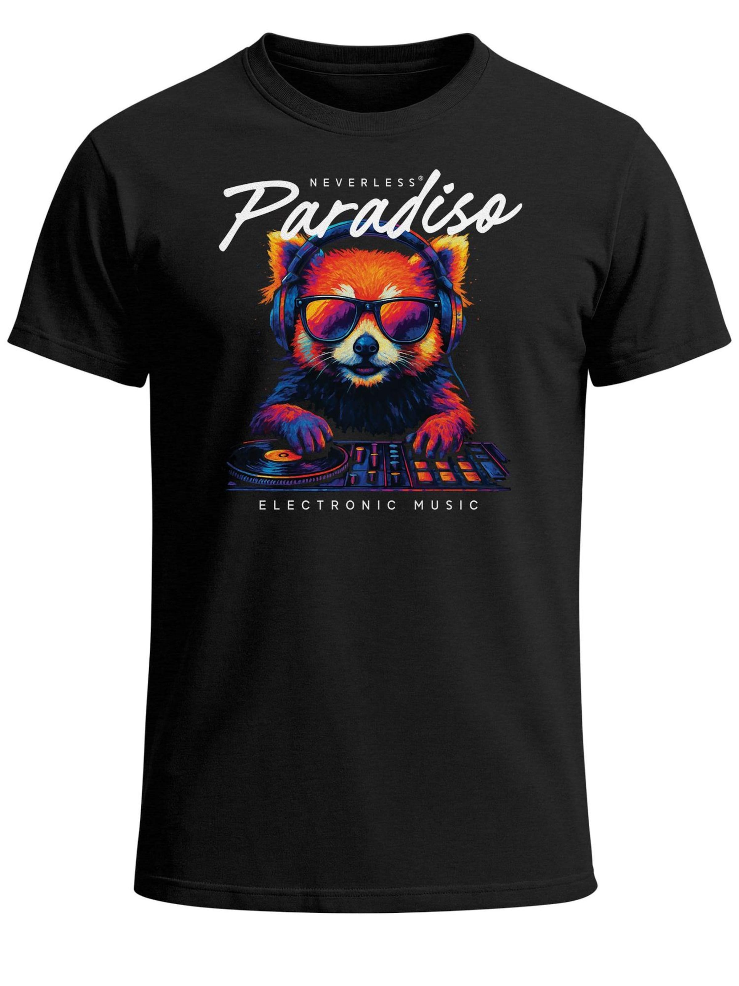 Neverless Футболка 'Dj Red Panda' в черном цвете
Neverless Футболка 'Dj Red Panda' в черном цвете