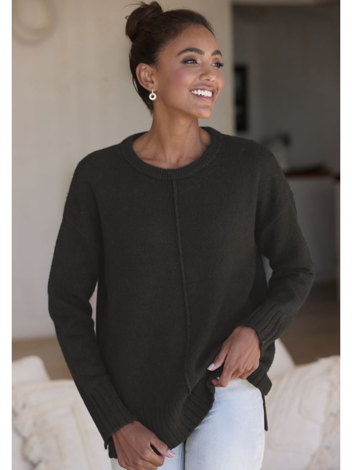 черный свитер с круглым вырезом LASCANA
черный свитер с круглым вырезом LASCANA