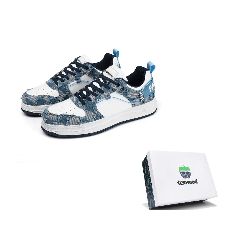 TEXWOOD Китайские сине-белые фарфоровые скейтерские кеды мужские бело-синие, цвет White Blue 
TEXWOOD Китайские сине-белые фарфоровые скейтерские кеды мужские бело-синие, цвет White Blue