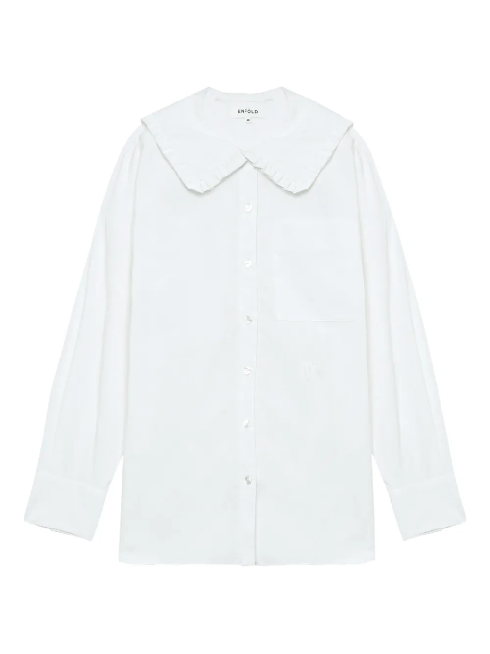 Рубашка с рюшами на воротнике Enföld, белый
Рубашка с рюшами на воротнике Enföld, белый
