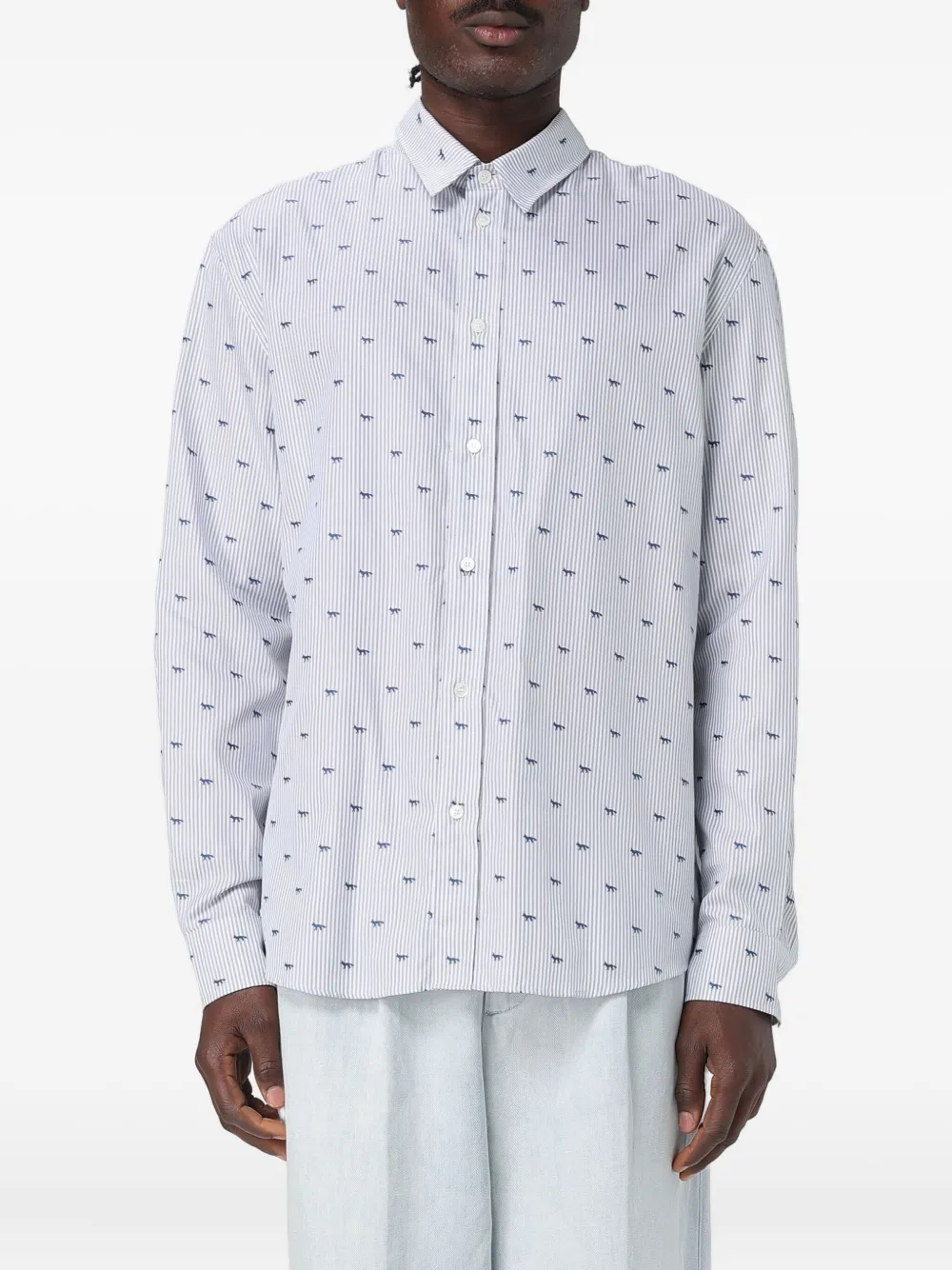 Рубашка в полоску из лисы Maison Kitsuné, белый
Рубашка в полоску из лисы Maison Kitsuné, белый