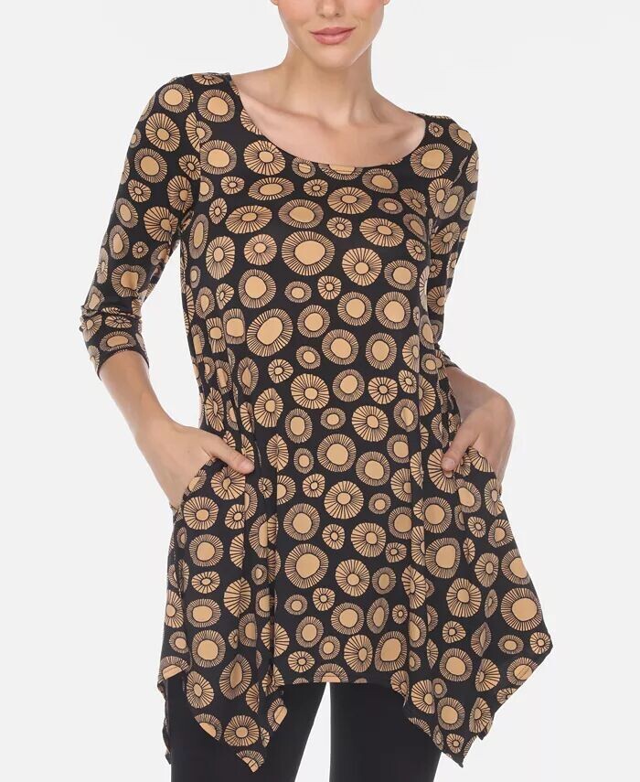 Женский топ-туника с геометрическим принтом и кругами White Mark, мультиколор
Женский топ-туника с геометрическим принтом и кругами White Mark, мультиколор