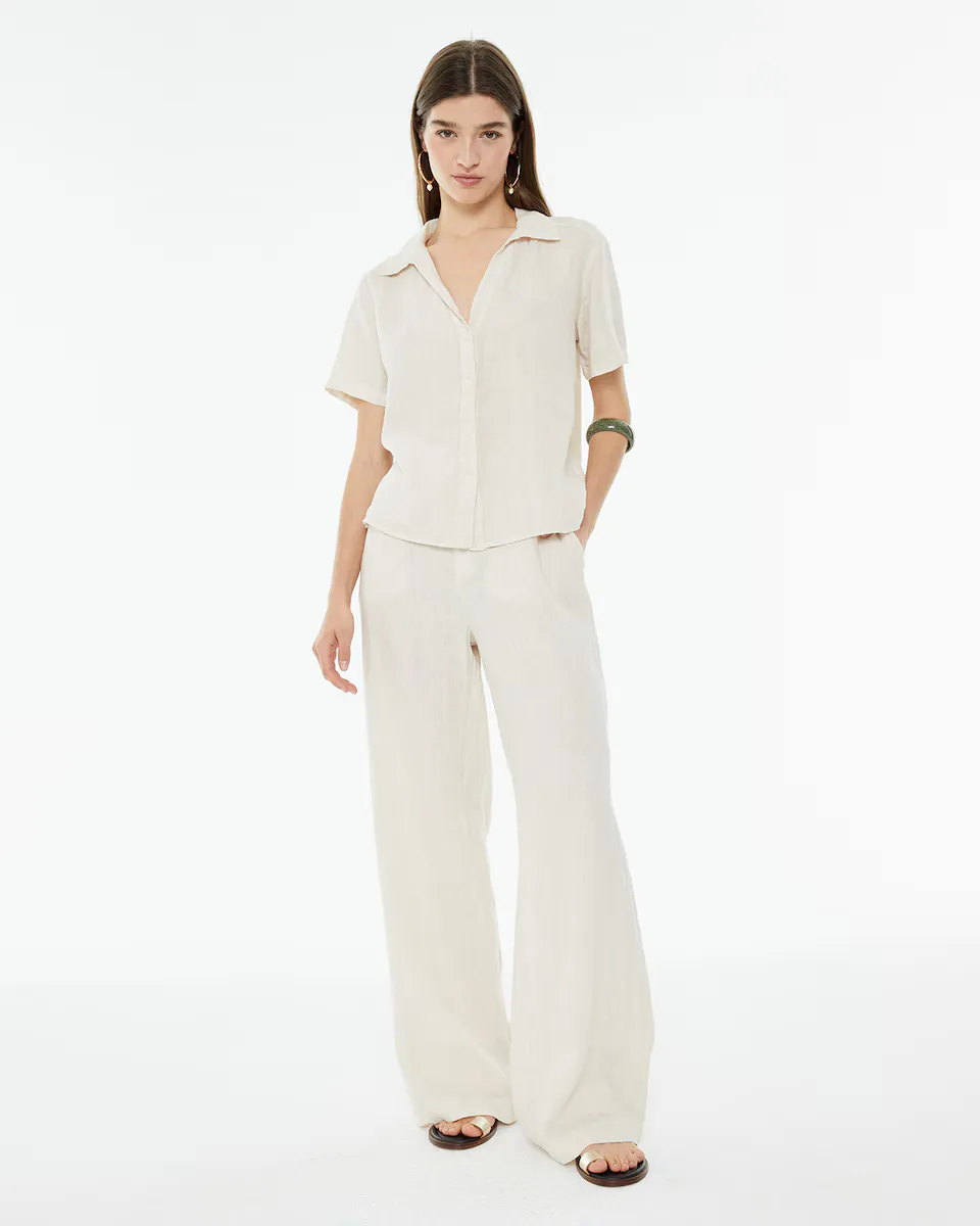 Широкие женские брюки из льна с застежкой на молнию и пуговицу System Action, бежевый
Широкие женские брюки из льна с застежкой на молнию и пуговицу System Action, бежевый