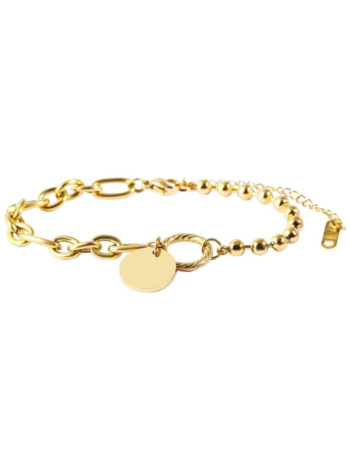 Adeliás Женский браслет с монеткой из нержавеющей стали, 17+3 см, в золотом исполнении
Adeliás Женский браслет с монеткой из нержавеющей стали, 17+3 см, в золотом исполнении