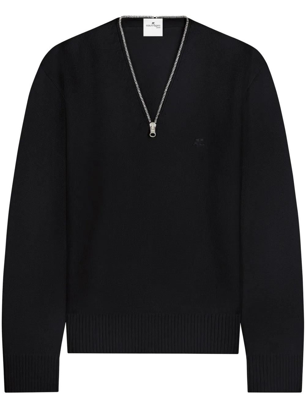 Шерстяной свитер с молниями Courrèges, черный
Шерстяной свитер с молниями Courrèges, черный