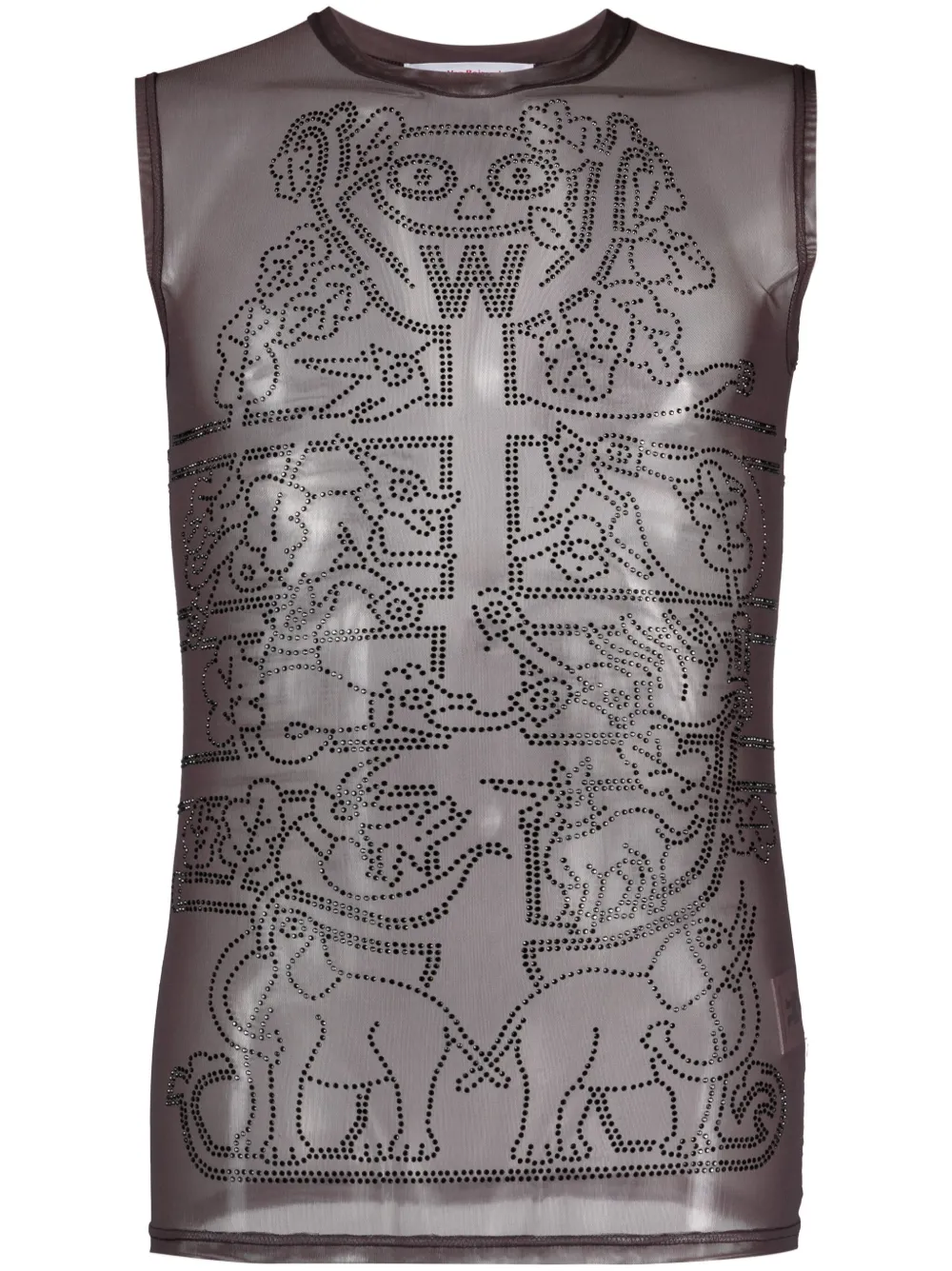 Сетчатый топ со стразами Walter Van Beirendonck, коричневый
Сетчатый топ со стразами Walter Van Beirendonck, коричневый