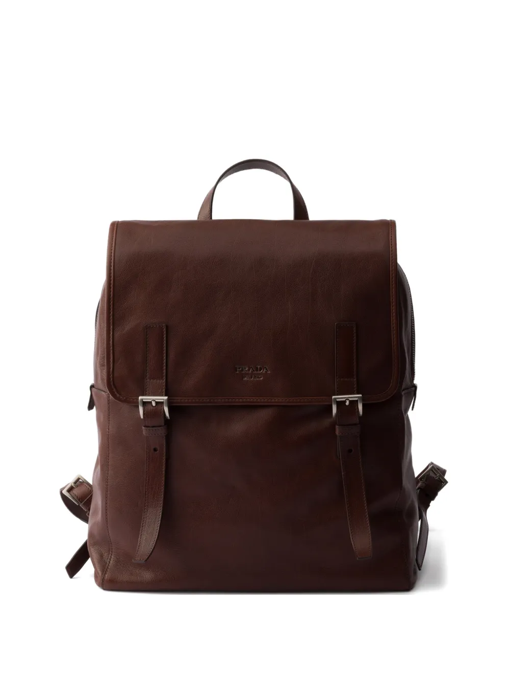 Кожаный рюкзак с пряжками Prada, коричневый
Кожаный рюкзак с пряжками Prada, коричневый
