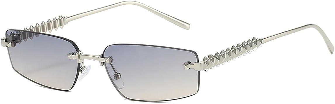 Солнцезащитные очки без оправы, прямоугольной формы, защита от ультрафиолета UV400, прозрачные градиентные линзы, спиральные заклепки, металлические дужки, винтажный стиль LumiSyne, Grey Brown / Silver
Солнцезащитные очки без оправы, прямоугольной формы, защита от ультрафиолета UV400, прозрачные градиентные линзы, спиральные заклепки, металлические дужки, винтажный стиль LumiSyne, Grey Brown / Silver