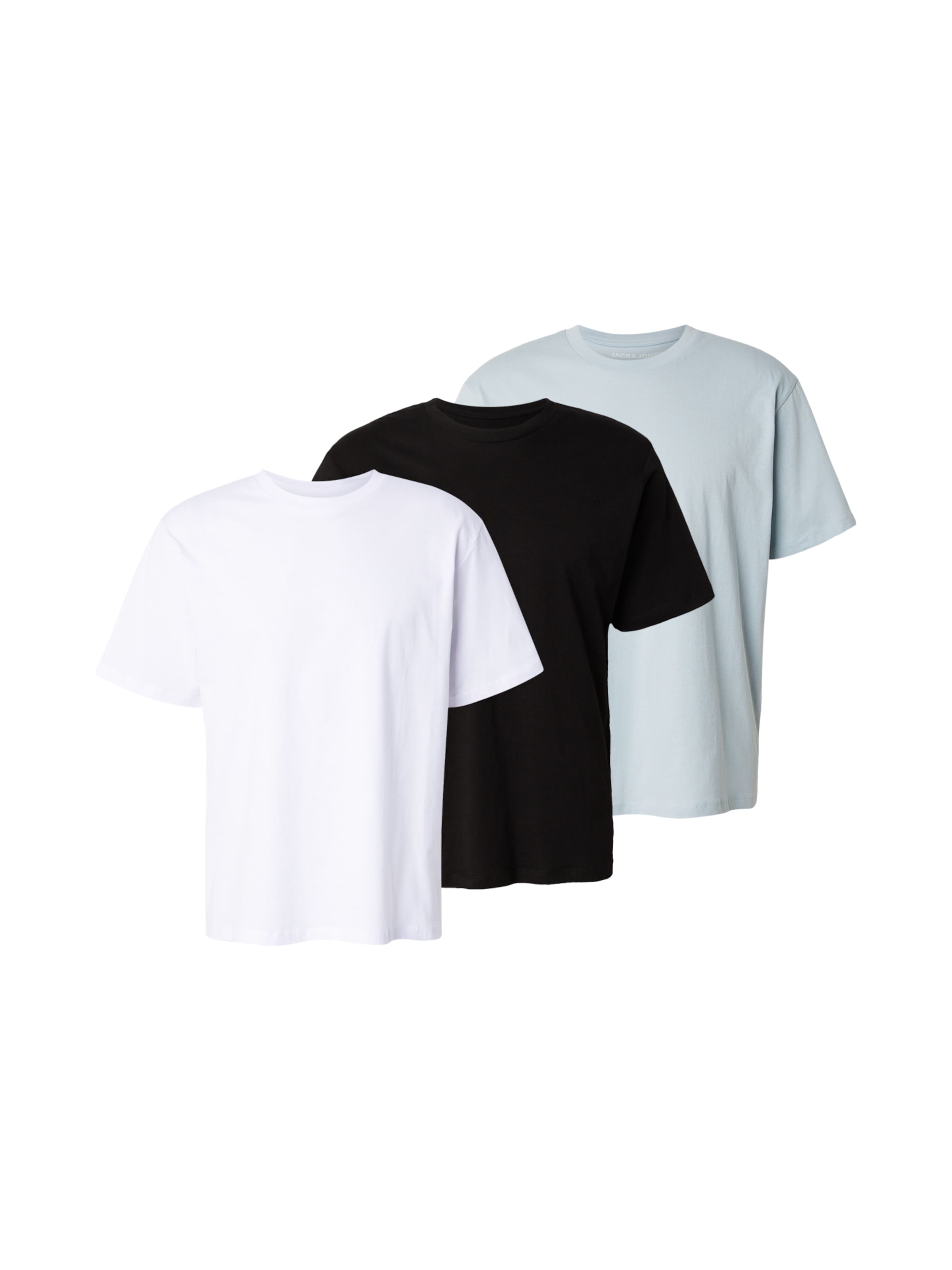 JACK & JONES Футболка 'JJHUGO' в цветах Dusty Blue, Black, White
JACK & JONES Футболка 'JJHUGO' в цветах Dusty Blue, Black, White
