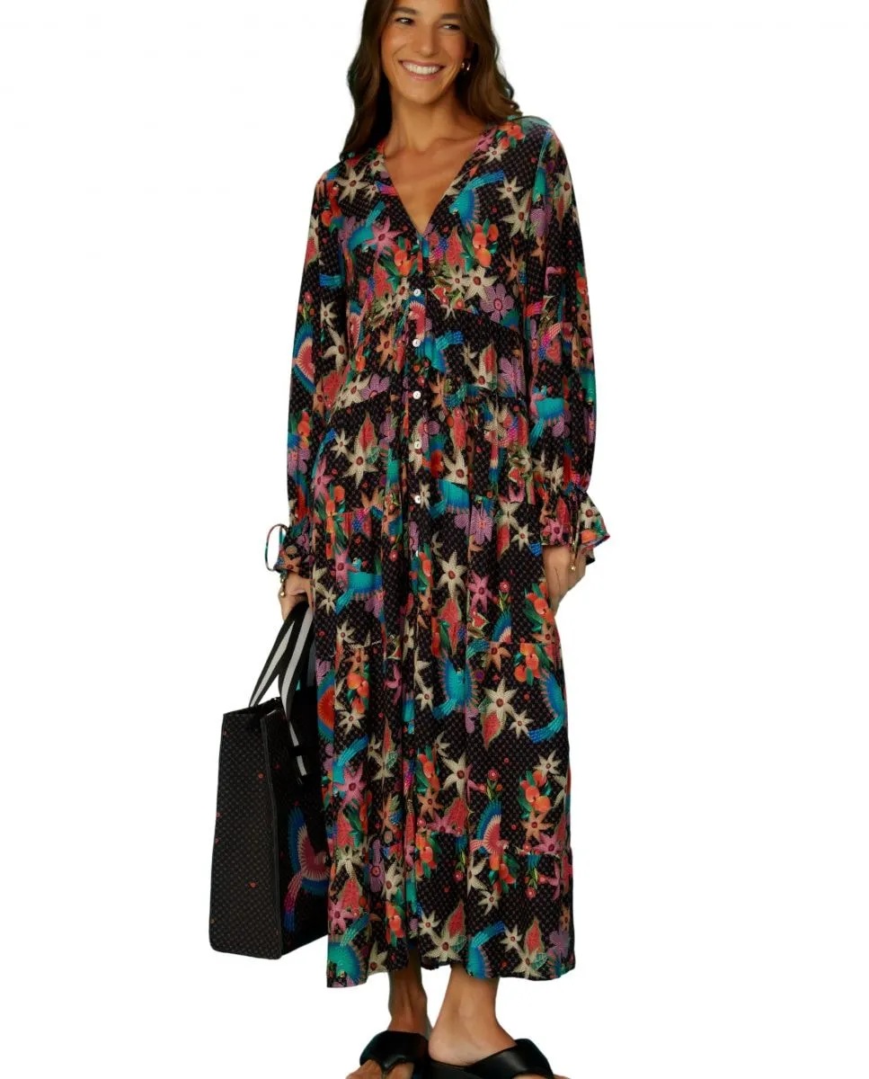 Пляжное платье с принтом и длинными рукавами Blueman, черный
Пляжное платье с принтом и длинными рукавами Blueman, черный