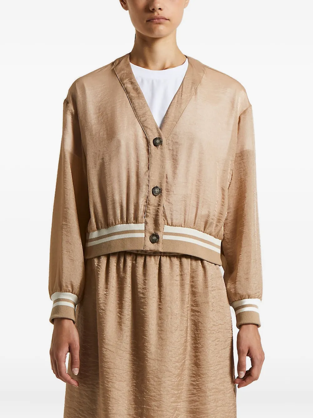 Куртка с застежкой на пуговицы и ребристой отделкой Peserico, коричневый
Куртка с застежкой на пуговицы и ребристой отделкой Peserico, коричневый