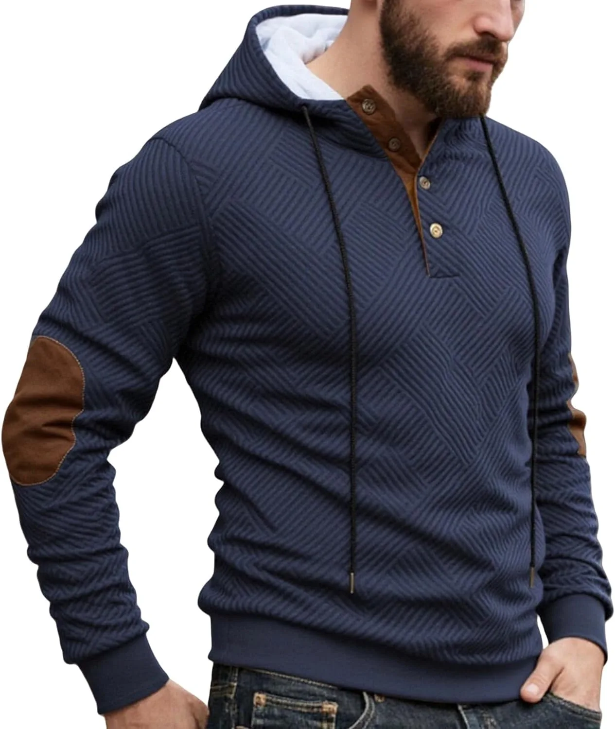 Мужская толстовка с капюшоном Fall Casual, текстурированный хлопок, длинный рукав, стойка с пуговицами, цветной блок Zyuoel
Мужская толстовка с капюшоном Fall Casual, текстурированный хлопок, длинный рукав, стойка с пуговицами, цветной блок Zyuoel