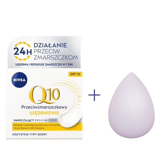 Дневной крем с фильтром + спонж Nivea, Q10 Power
Дневной крем с фильтром + спонж Nivea, Q10 Power