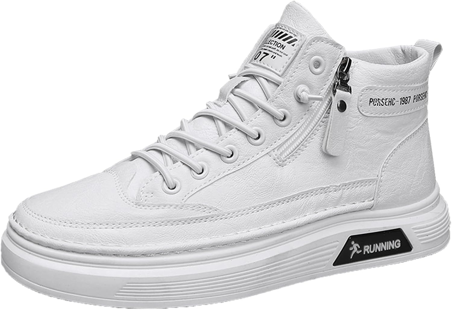 Мужские высокие кеды из искусственной кожи с эластичными шнурками и молниями- это стильная спортивная обувь с противоскользящей подошвой, подходящая для прогулок на улице, путешествий и вождения Negyanme, белый
Мужские высокие кеды из искусственной кожи с эластичными шнурками и молниями- это стильная спортивная обувь с противоскользящей подошвой, подходящая для прогулок на улице, путешествий и вождения Negyanme, белый