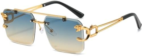 Модные металлические солнцезащитные очки без оправы с леопардовым принтом для женщин и мужчин, солнцезащитные очки с двойным оправом, защита от УФ-излучения UV400 MTZJH, Blue Tea
Модные металлические солнцезащитные очки без оправы с леопардовым принтом для женщин и мужчин, солнцезащитные очки с двойным оправом, защита от УФ-излучения UV400 MTZJH, Blue Tea